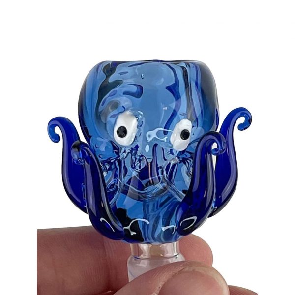 Blue Octopus Glass Bong with Deep Bowl