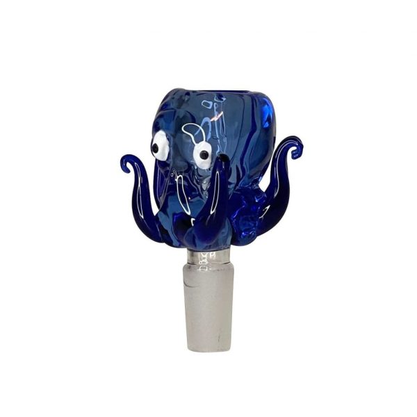 Blue Octopus Glass Bong with Deep Bowl