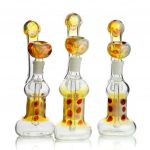 Fumed Color Dots Bong with Male Bubble Bowl