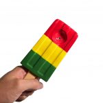 Ceramic Ice Pop Pipe with Rasta Colors