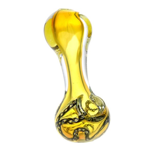 Fumed Glass Hand Pipes With Twisted Helix Design - 4 Inches