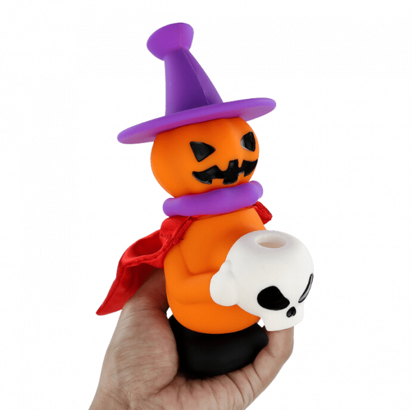 7'' Silicone Halloween Jack O'Lantern Witch Bong Mini Bong