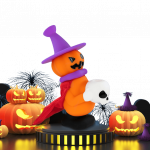 7'' Silicone Halloween Jack O'Lantern Witch Bong Mini Bong