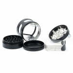 3.5" 4 Piece Hand Crank Grinder with Chamber Window
