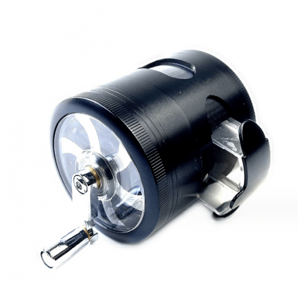 3.5" 4 Piece Hand Crank Grinder with Chamber Window
