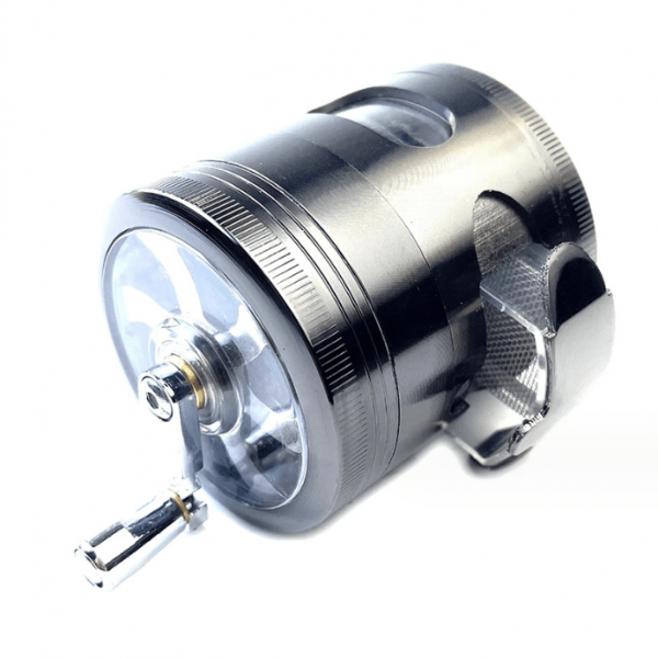 3.5" 4 Piece Hand Crank Grinder with Chamber Window