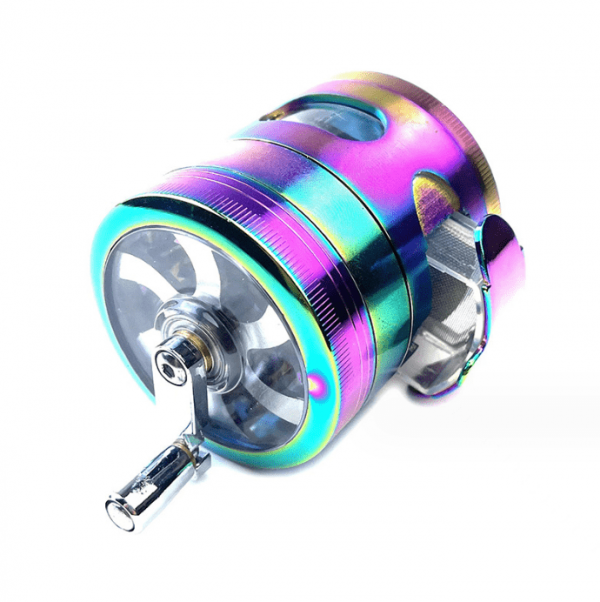 3.5" 4 Piece Hand Crank Grinder with Chamber Window