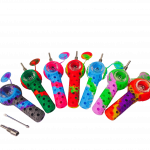 Cloud 8 2 in 1 Honey Bee Hand Pipe/Vapor Straw with Lid Metal Poker and Titanium Tip