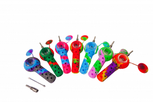 Cloud 8 2 in 1 Honey Bee Hand Pipe/Vapor Straw with Lid Metal Poker and Titanium Tip