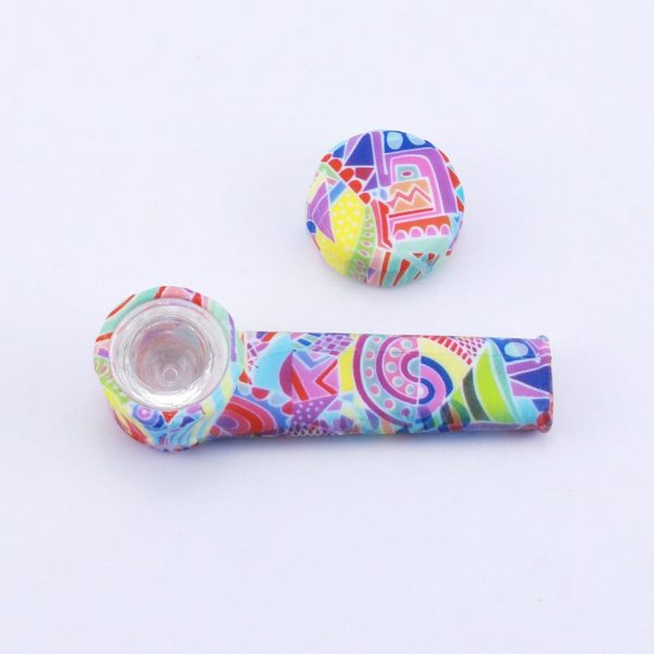 Silicone Hand Pipe with Lid and Removeable Bowl