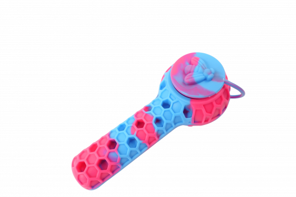 Cloud 8 2 in 1 Honey Bee Hand Pipe/Vapor Straw with Lid Metal Poker and Titanium Tip