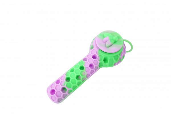 Cloud 8 2 in 1 Honey Bee Hand Pipe/Vapor Straw with Lid Metal Poker and Titanium Tip
