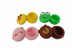 4 Piece Pack 4ml Assorted Cute Animal Silicone Wax Oil Concentrate Vaporizer Cream Container