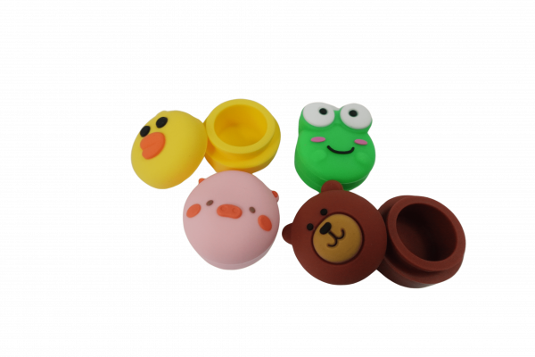 4 Piece Pack 4ml Assorted Cute Animal Silicone Wax Oil Concentrate Vaporizer Cream Container