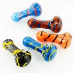 Color Frit Spoon Pipe Borosilicate Glass Hand Pipe 2.5 Inch