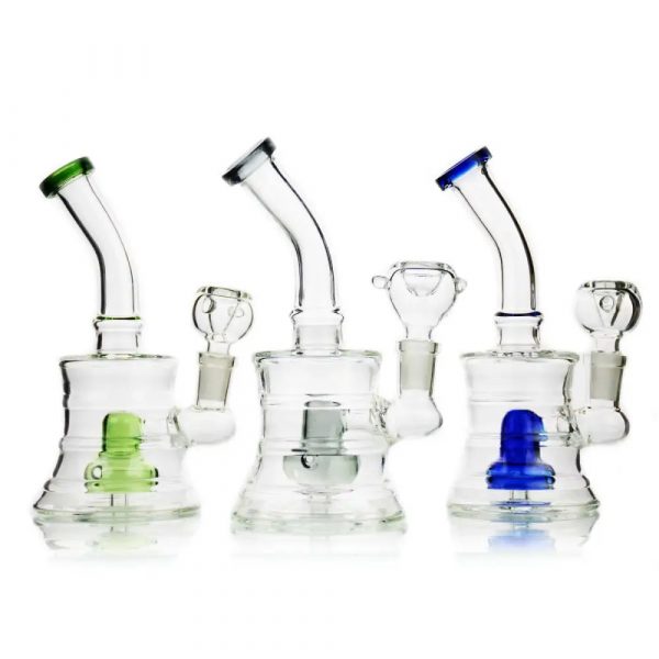 Compact 6 Drum Lines Bong with 14mm Bowl for Smooth Smoking