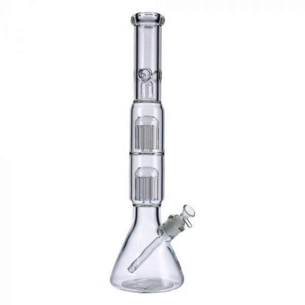 Beaker Base Ice Bong with Double Tree Perc-16 Inch