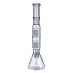 Beaker Base Ice Bong with Double Tree Perc-16 Inch