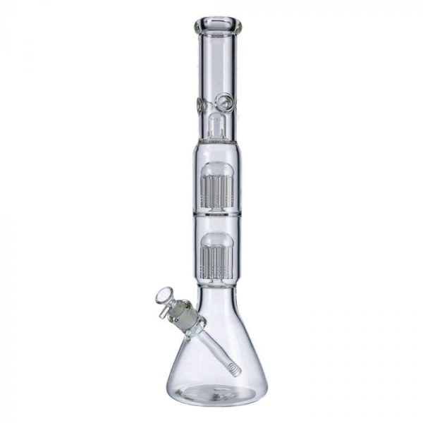 Beaker Base Ice Bong with Double Tree Perc-16 Inch