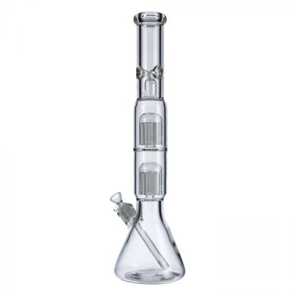 Beaker Base Ice Bong with Double Tree Perc-16 Inch
