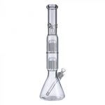 Beaker Base Ice Bong with Double Tree Perc-16 Inch