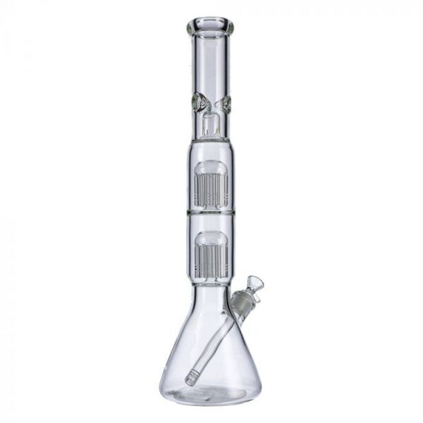 Beaker Base Ice Bong with Double Tree Perc-16 Inch
