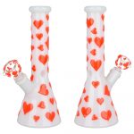 10" Valentines Day Heart Glow In The Dark Beaker Bong