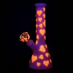 10" Valentines Day Heart Glow In The Dark Beaker Bong
