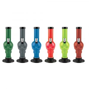 6" Acrylic Skull Design Bong - Colors Vary