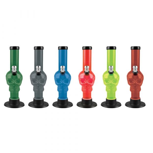 6" Acrylic Skull Design Bong - Colors Vary