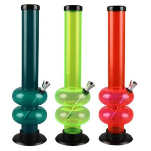 Acrylic Double Bubble Bong - 12" / Colors Vary