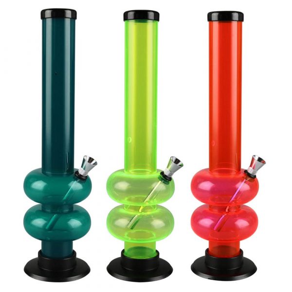 Acrylic Double Bubble Bong - 12" / Colors Vary