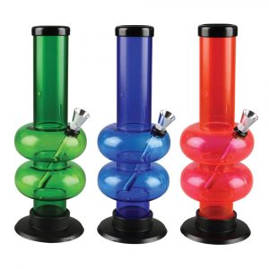 Acrylic Double Bubble Bong - 9" / Colors Vary