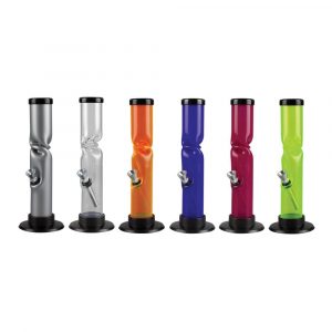 Acrylic Straight Bong w/ Ice Catch - 9" / Colors Vary