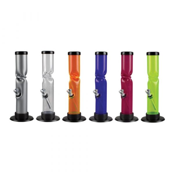 Acrylic Straight Bong w/ Ice Catch - 9" / Colors Vary