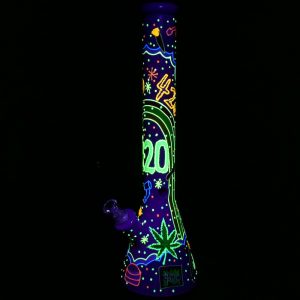 Beach Vibes 420 Painted Glass 18" Beaker Bong