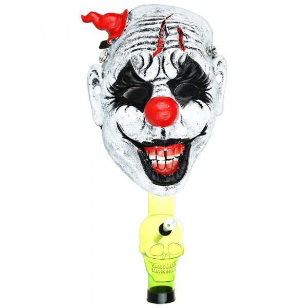 Creepy Clown Gas Mask w/ Acrylic Bong - 8"