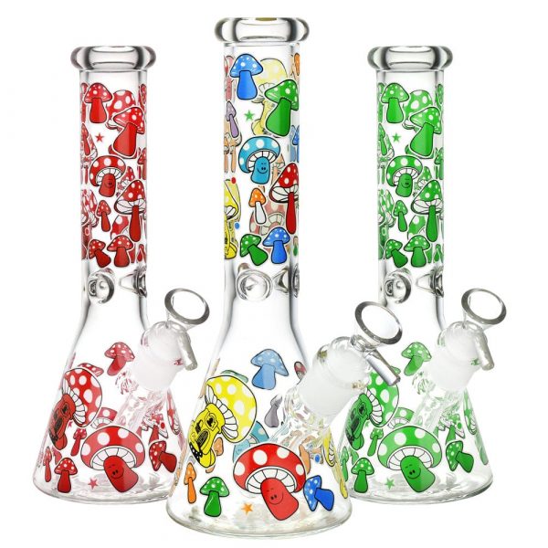 Glow Mushroom 10" Beaker Bong
