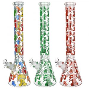 Glow Mushroom 18" Beaker Bong