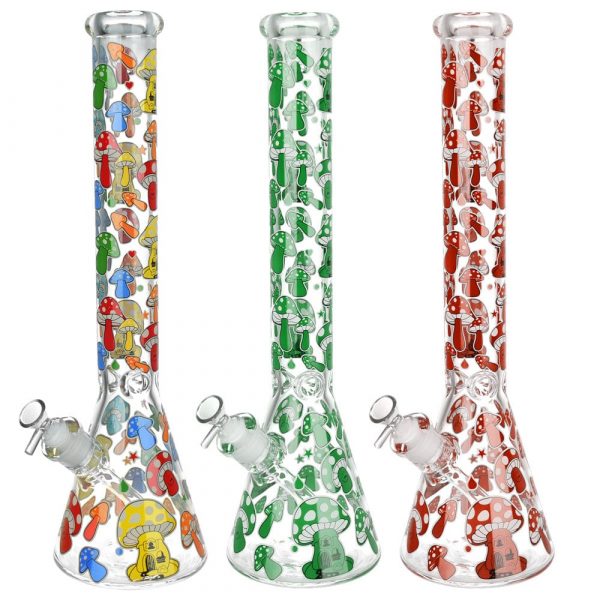 Glow Mushroom 18" Beaker Bong