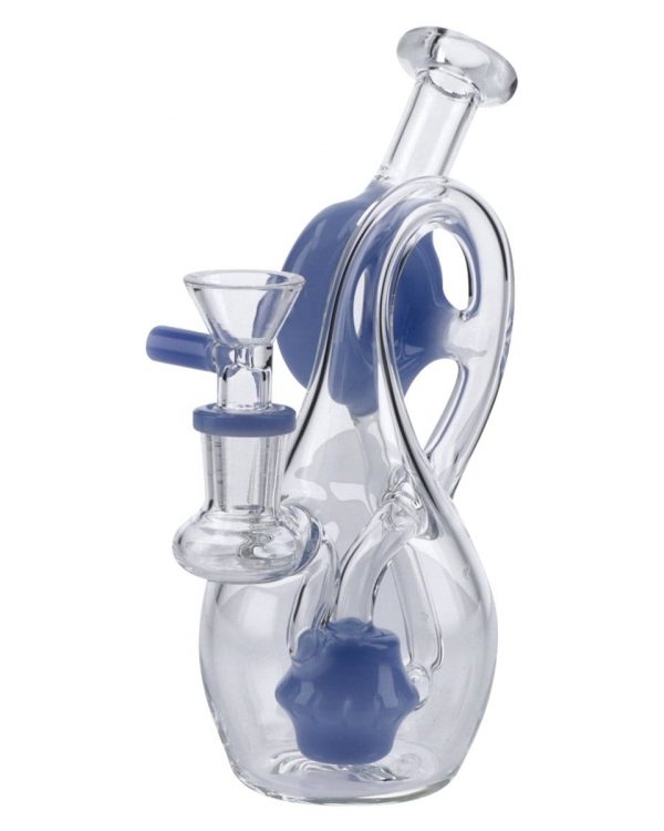 7" Milky Purple Mini Recycler Bong