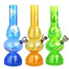 Mini Acrylic 2 Bubble Bong w/ Built in Grinder Base - 6.75" / Assorted Designs