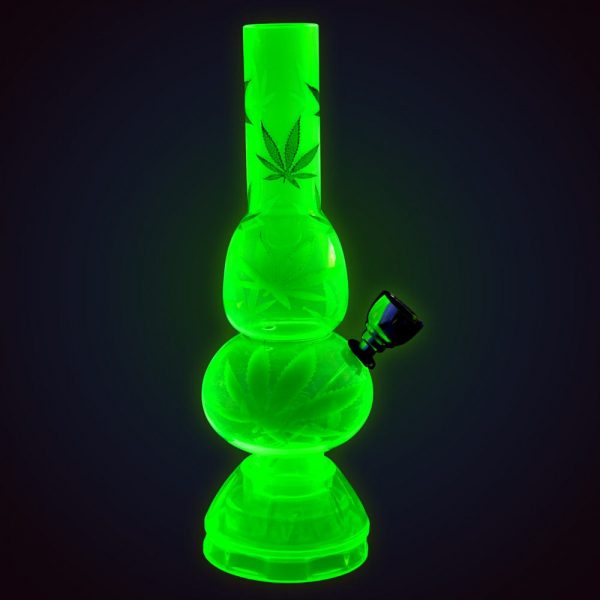 Mini Acrylic 2 Bubble Bong w/ Built in Grinder Base - 6.75" / Assorted Designs