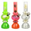 Mini Acrylic Bubble Bong w/ Built in Grinder Base - 6.75" / Assorted Designs