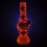 Mini Acrylic Bubble Bong w/ Built in Grinder Base - 6.75" / Assorted Designs