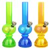 Mini Acrylic Bong w/ Grinder Base- 6.75" / Colors Vary