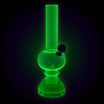 Mini Acrylic Bong w/ Grinder Base- 6.75" / Colors Vary