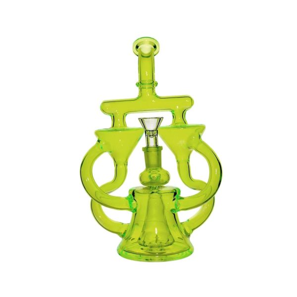 Smoke Cartel Neon Double Recycler with Pyramid Percolator Bong