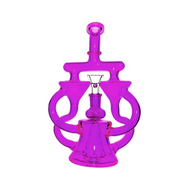 Smoke Cartel Neon Double Recycler with Pyramid Percolator Bong