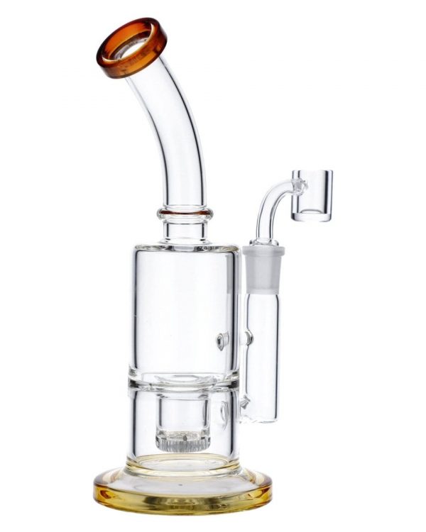 Amber Inset Honeycomb Perc Mini Rig